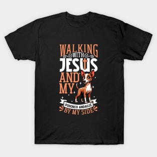 Jesus and dog - Podenco Andaluz T-Shirt